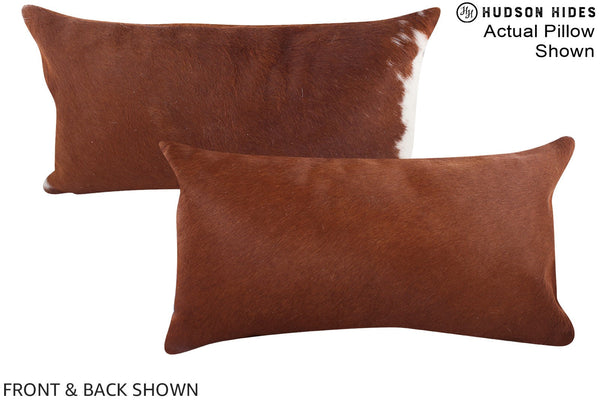 Solid Brown Cowhide Pillow #A15543