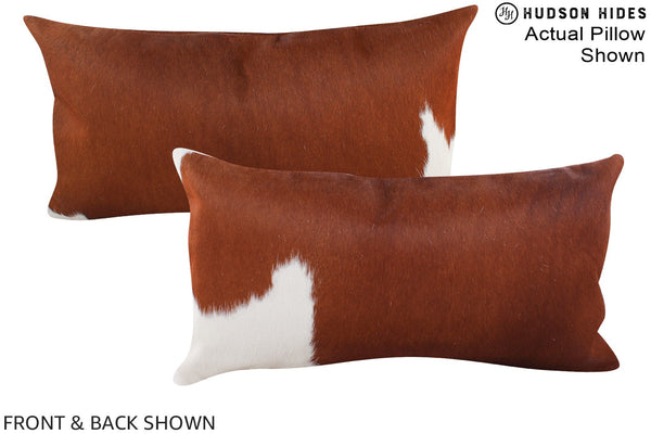 Brown and White Cowhide Pillow #A15552