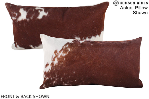 Brown and White Cowhide Pillow #A15554