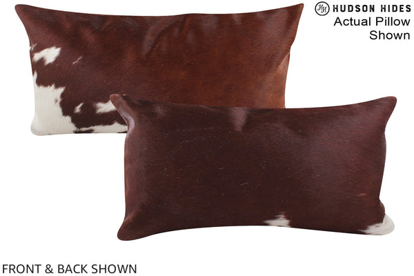 Brown and White Cowhide Pillow #A15556