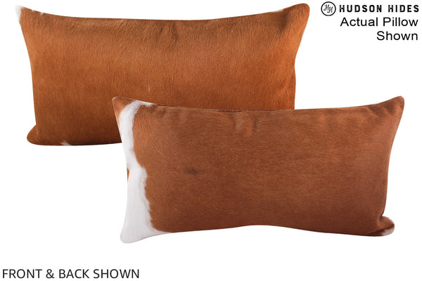 Brown and White Cowhide Pillow #A15560