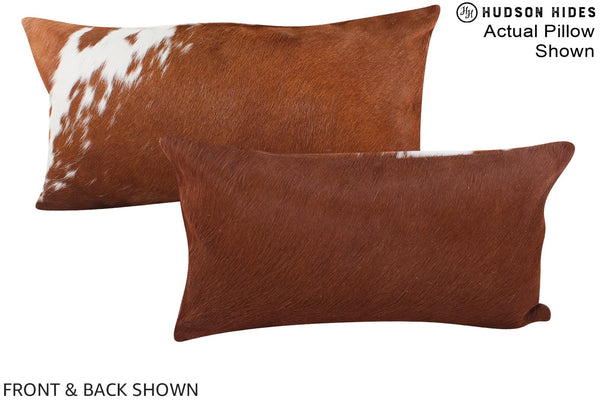 Brown and White Cowhide Pillow #A15565