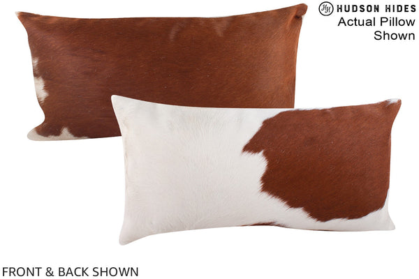 Brown and White Cowhide Pillow #A15568
