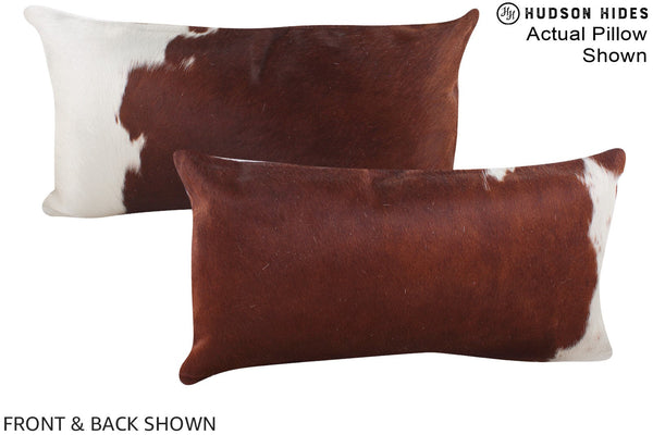 Brown and White Cowhide Pillow #A15578