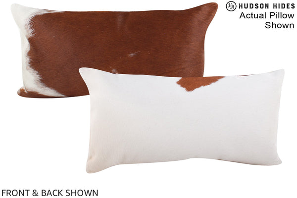 Brown and White Cowhide Pillow #A15579
