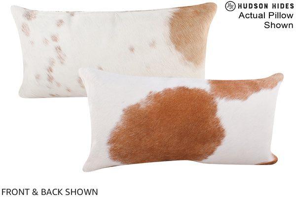 Beige and White Cowhide Pillow #A15581