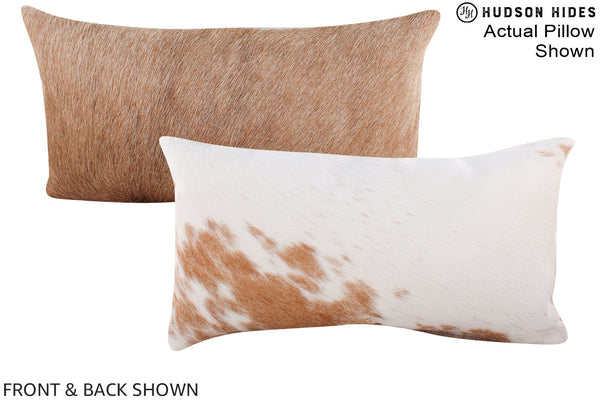 Beige and White Cowhide Pillow #A15582