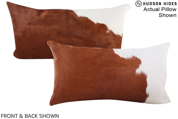 Brown and White Cowhide Pillow #A15583