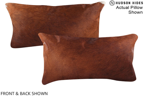 Solid Brown Cowhide Pillow #A15596
