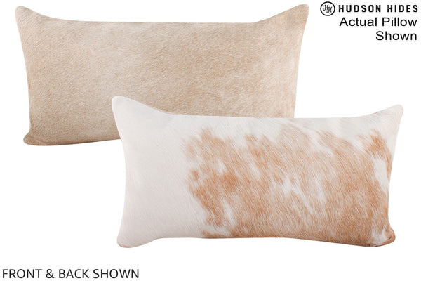 Beige and White Cowhide Pillow #A15597