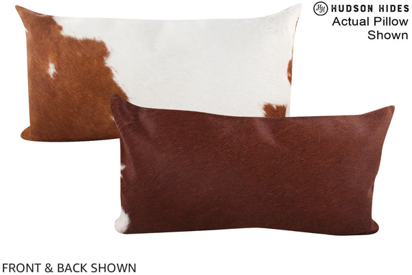 Brown and White Cowhide Pillow #A15601