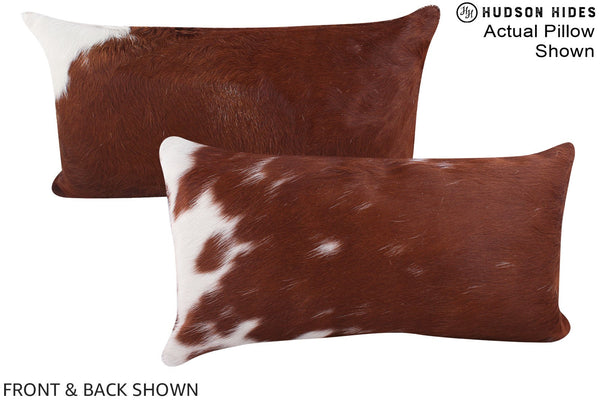 Brown and White Cowhide Pillow #A15608