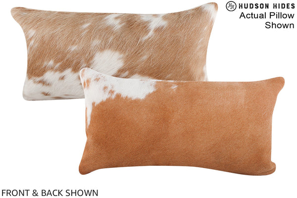 Beige and White Cowhide Pillow #A15613