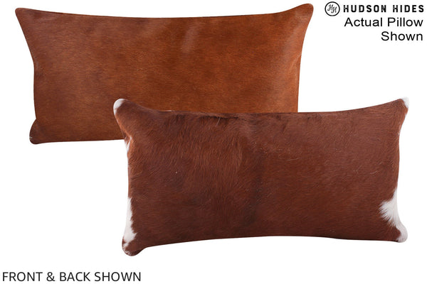 Solid Brown Cowhide Pillow #A15617