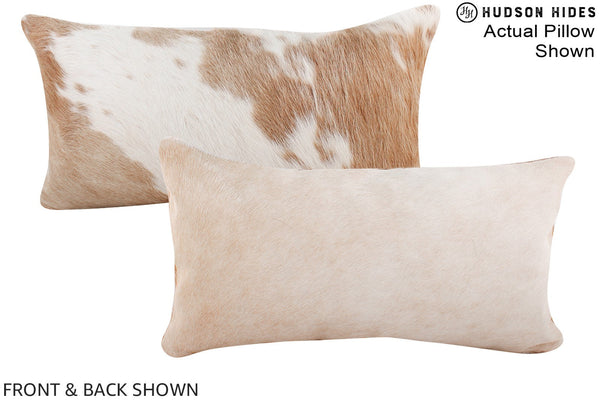 Beige and White Cowhide Pillow #A15619