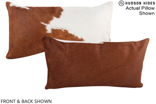 Brown and White Cowhide Pillow #A15648