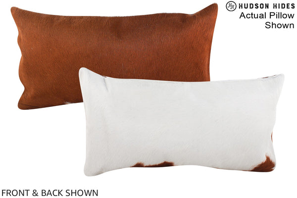 Brown and White Cowhide Pillow #A15652