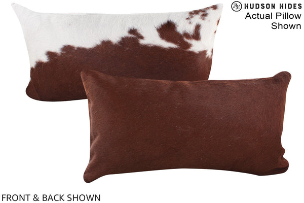 Brown and White Cowhide Pillow #A15655