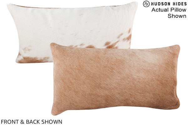 Beige and White Cowhide Pillow #A15659