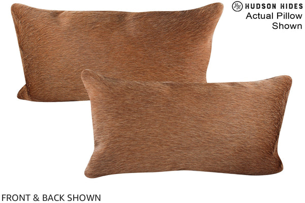 Solid Brown Cowhide Pillow #A15666