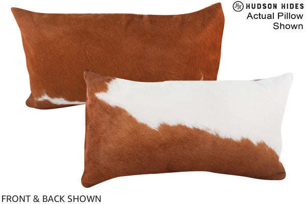 Brown and White Cowhide Pillow #A15672