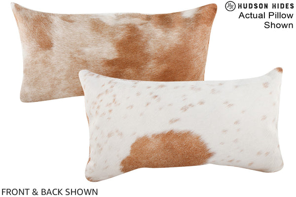 Beige and White Cowhide Pillow #A15675