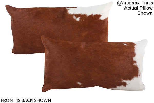 Brown and White Cowhide Pillow #A15683