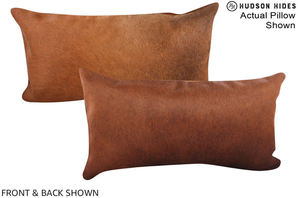 Solid Brown Cowhide Pillow #A15685
