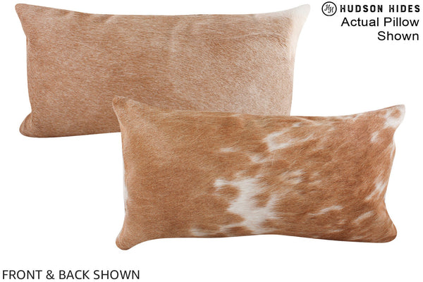 Beige and White Cowhide Pillow #A15694