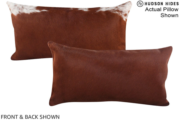 Brown and White Cowhide Pillow #A15724