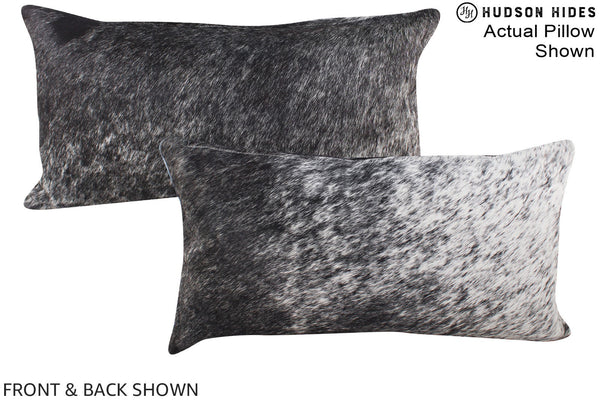 Salt and Pepper Black Cowhide Pillow #A15731