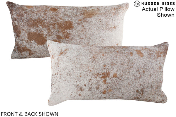 Salt and Pepper Brown Cowhide Pillow #A15742