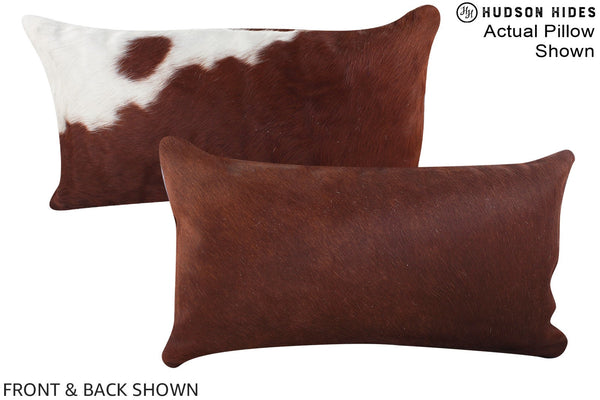 Brown and White Cowhide Pillow #A15765