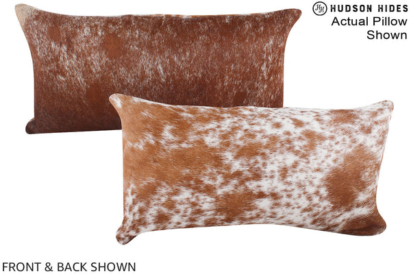 Salt and Pepper Brown Cowhide Pillow #A15774