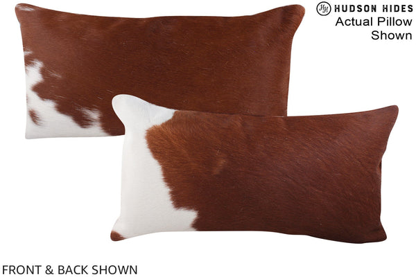 Brown and White Cowhide Pillow #A15796