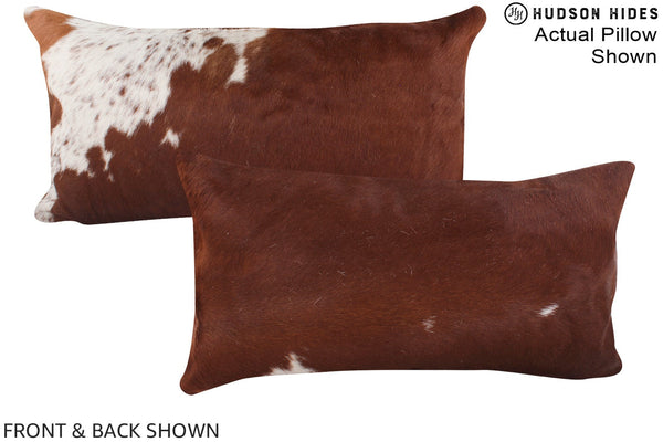Brown and White Cowhide Pillow #A15797