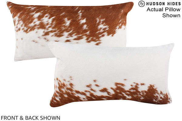 Salt and Pepper Brown Cowhide Pillow #A15803