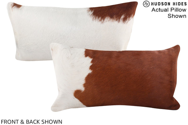 Brown and White Cowhide Pillow #A15805