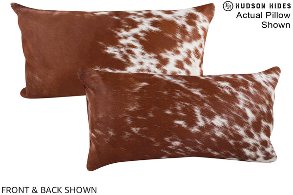 Salt and Pepper Brown Cowhide Pillow #A15846