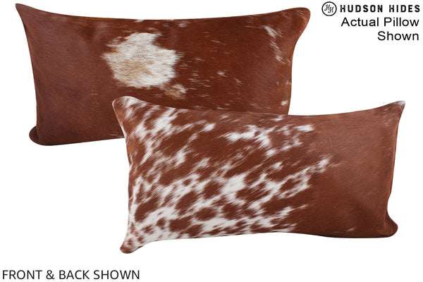 Brown and White Cowhide Pillow #A15865