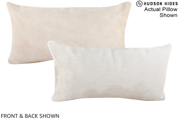 Ivory with Beige Cowhide Pillow #A15866