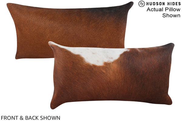 Brown and White Cowhide Pillow #A15875