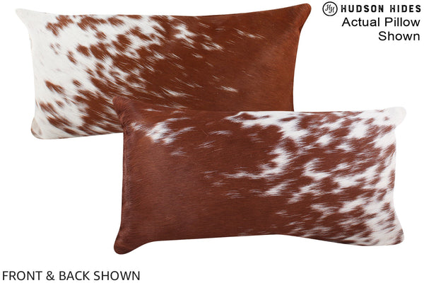 Brown and White Cowhide Pillow #A15884