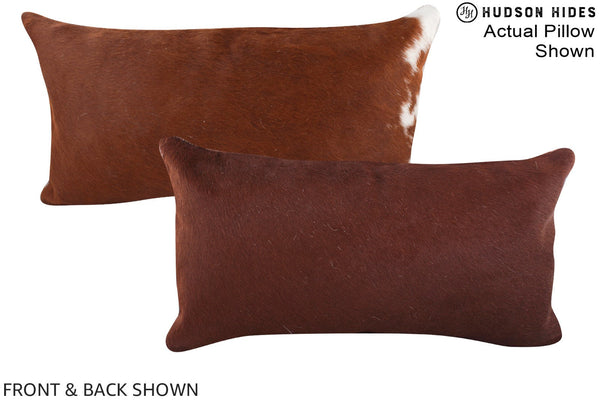 Solid Brown Cowhide Pillow #A15886