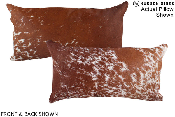 Salt and Pepper Brown Cowhide Pillow #A15887