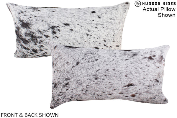 Salt and Pepper Black Cowhide Pillow #A15892