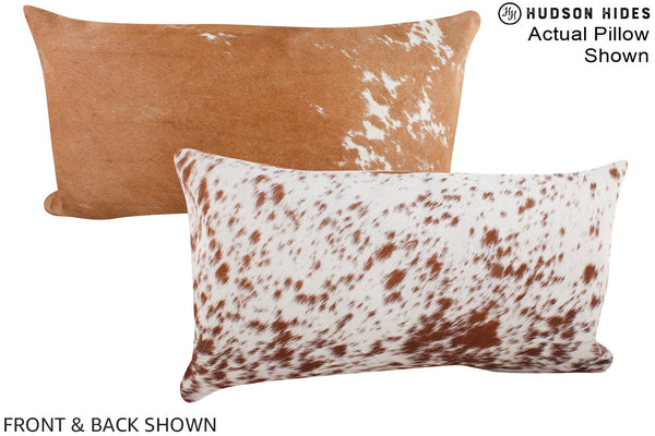Salt and Pepper Brown Cowhide Pillow #A15896
