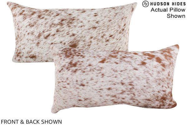 Salt and Pepper Brown Cowhide Pillow #A15899