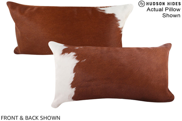 Brown and White Cowhide Pillow #A15905
