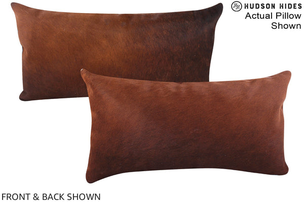 Solid Brown Cowhide Pillow #A15907